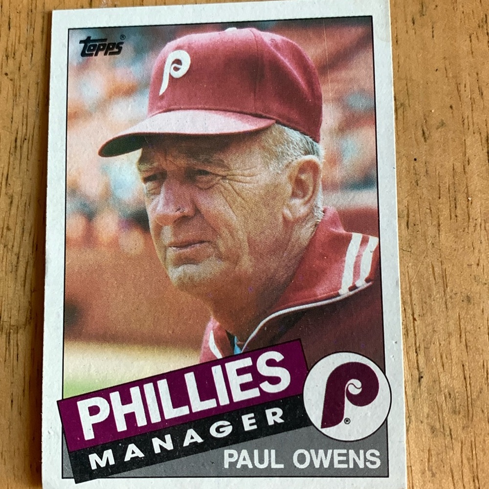 1985 Topps Phillies Paul Owens